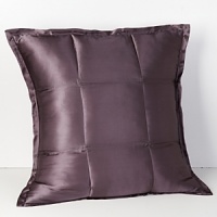 Luxurious 100% silk sham is accented with a tufted border, reversing to cotton sateen. Solid quilted sham.