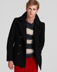 A majorly cool coat from MARC BY MARC JACOBS features classic design elements yet is fully modernized for contemporary appeal. The perfect choice for a season of inclement weather and high style.