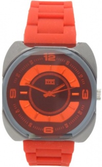 Mark Naimer XL Gunmetal Case Red Crystal Men's watch Red Silicon Rubber Band