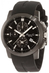 Kenneth Cole New York Men's KC1844 Dress Sport Triple Black Chronograph Silver Details Watch