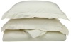 HN International Group Perthsire 600 Thread Count Solid Duvet Set with Cover and 2 Shams, Full/Queen, Ivory