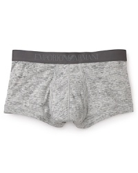 Emporio Armani's faded gray trunks combine classic comfort with a tailored fit - wear them under anything.