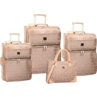 Diane Von Furstenberg Signature Seven 4 Piece Luggage Set (Tan/CrÃ¨me)