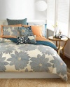 Bar III Nara 200T Nara (Ivory/Blue/Gold) King Duvet Cover