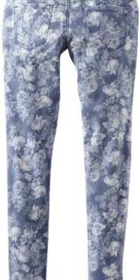 Jolt Girls 7-16 Cabbage Rose Skinny Printed Pant, Blue, 8