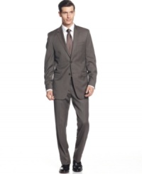 Slim down. Lauren by Ralph Lauren captures the most modern suit silhouette in a classic birdseye pattern.