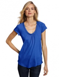 Calvin Klein Jeans Women's Short Sleeve Pleated Flutter Top