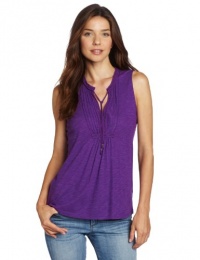 Calvin Klein Jeans Women's Pintuck Tank Top, Violet Ultra, Large