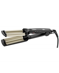 Create a new wave of hair style with this Conair You Wave Ultra flat iron, featuring tourmaline ceramic technology that prevents hot spots, reduces frizz and helps eliminate static. The three barrel construction creates long lasting waves for all-day style.