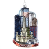 Kurt Adler 5-Inch Glass Chicago City Ornament