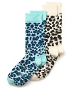 Pull on a wild animal print in this Happy Socks crew style.