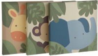 Kids Line Jungle 123 Canvas Wall Art 3 Piece, Brown