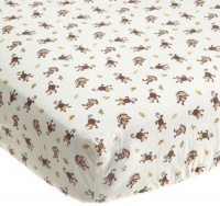 Kids Line Jungle 123 Fitted Sheet, Brown