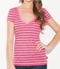 G by GUESS Caley Striped V-Neck Tee