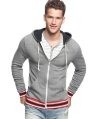 Rock a cool layer with this zip-front hoodie from Alternative Apparel.