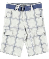 GUESS Belted Cargo Shorts, PLAID (24M)