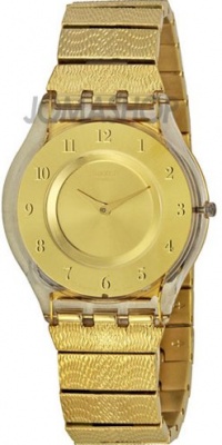 Swatch Skin Warm Glow Steel Bracelet Gold Dial Women's watch #SFK355G