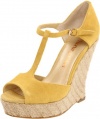 Luxury Rebel Women's Carol T-Strap Wedge, Mustard, 40 M EU/10 M US