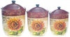 Certified International Tuscan Sunflower Canister Set, 3-Piece