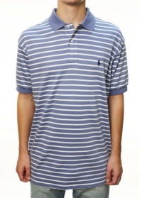 Polo Ralph Lauren Men's Short Sleeve Polo Shirt Blue w/White Stripes