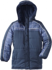 Ixtreme Boys 8-20 Plaid Pieced Colorblock Puffer Jacket, Blue, 14/16