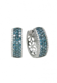 Effy Jewlery Pave Classica Bella Bleu Diamond Earrings, 1.30 TCW