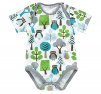 Dwellstudio Organic Short Sleeve Bodysuit, Owls, 6-12 Months