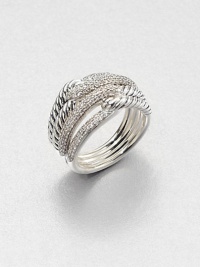 From the Labyrinth Collection. An intriguing looped design in sleek sterling silver accented with sparkling diamonds. Diamonds, .73 tcwSterling silverImported 