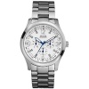 Guess Men's U11649G1 Silver Stainless-Steel Analog Quartz Watch with White Dial