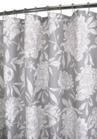 Park B. Smith Peony Watershed Shower Curtain, Antique Silver/White