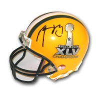 Autographed Aaron Rodgers Green Bay Packers mini replica helmet