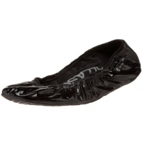 Ballasox by Corso Como Women's Festive Ballet Flat, Black Crinkle Patent, 6 M US