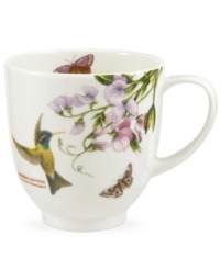 A fresh take on Portmeirion's beloved Botanic Garden dinnerware, the Botanic Hummingbird mug layers colorful wildlife on simple Portmeirion porcelain.