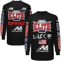 MMA Elite Quinton ''Rampage'' Jackson UFC 144 Walkout Long Sleeve T-Shirt - Black (Large)