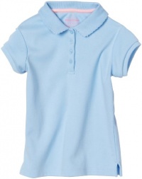 Nautica Sportswear Kids Girls 2-6x Short Sleeve Polo with Pico, Light Blue, Medium