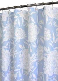 Park B. Smith Peony Watershed Shower Curtain, Sky Blue/White