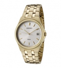 Seiko Men's SGEF14P1 Silver Dial Gold-Tone Stainless Steel Watch