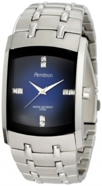 Armitron Men's 204507DBSV Swarovski Crystal Accented Silver-Tone Blue Degrade Dial Dress Watch