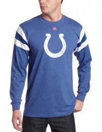 NFL Men's Indianapolis Colts End Of Line III Long Sleeve Crew Neck Overdyed Tee