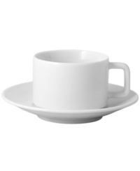 A fine line. Simply timeless, the French Organza tea saucer is reminiscent of sheer silk, with a white-on-white pattern in versatile porcelain. A flawless choice for the contemporary home, by Bernardaud.