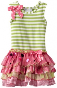 Bonnie Jean Girls 2-6X Mesh Sparkle Dress, Green, 4T