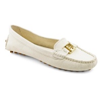 Tory Burch Kendrick Womens Size 9 Ivory Moc Leather Driving Mocs Shoes