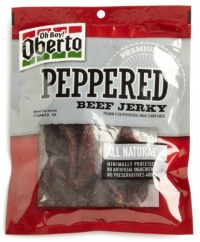 Oh Boy! Oberto Natural Style Beef Jerky, Peppered, 3.25-Ounce package (Pack of 4)