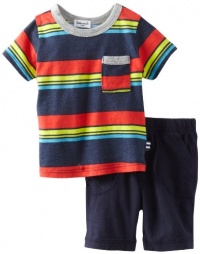 Splendid Littles Baby-Boys Newborn Zuma Stripe Short Set, Barrel, 6-12