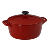 Tramontina 80131/003 Gourmet 6-1/2-Quart Cast-Iron Covered Casserole, Vibrant Red