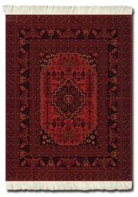 Lextra Antique Red Afghan MouseRug, 10.25 x 7.125 Inches, Black, White and Dark Orange, One (SRA-SE)