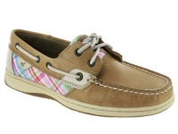 Sperry Women's Bluefish 2-Eye Shoes Linen Pink Plaid