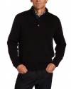 Van Heusen Men's Solid Button Mock Sweater