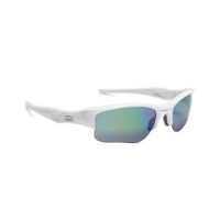 Oakley Men's Flak Jacket XLJ Iridium Sport Sunglasses,Matte White Frame/Jade Lens,one size