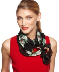 Get into the holiday spirit with this festive design from Cejon, featuring a pretty poinsettia pattern. Wear it day or night for an instant pop of color.